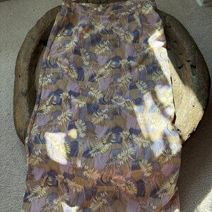 Sag Harbor vintage lightweight tropical print A-line maxi skirt women's small